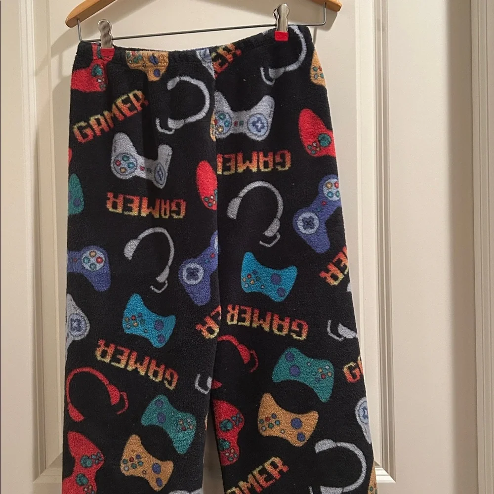 Made with Love and Kisses kids Gamer Plush fleece Pajama Lounge Pants Size 12-14